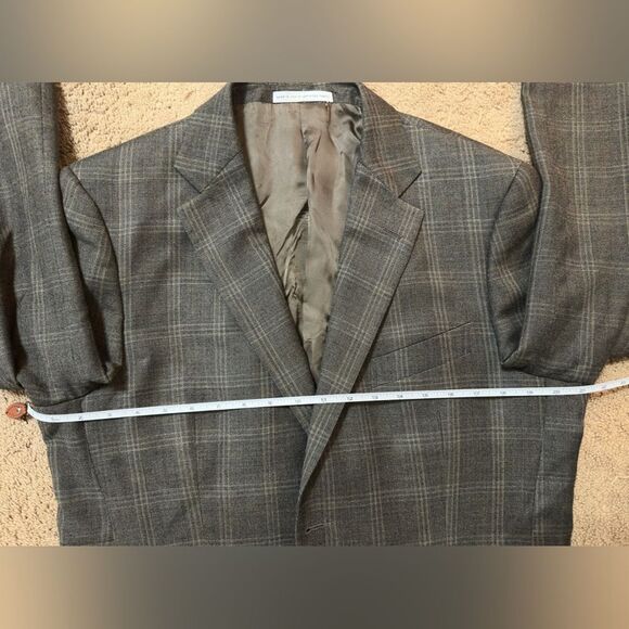 Nordstrom Brown/Gray Silk/Wool Jacket Lightweight - Picture 7 of 7